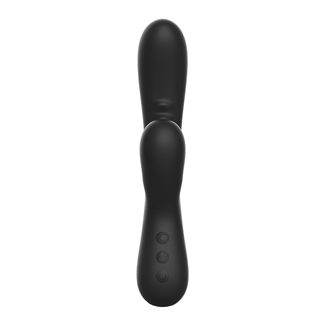 Duo Silicone Rabbit con funzioni di aspirazione nero