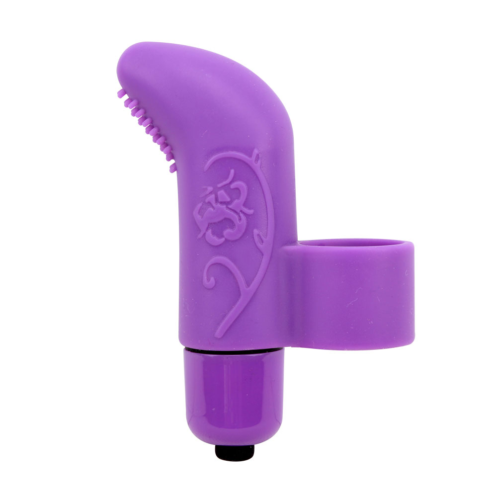 Vibrazione dito in silicone con 7 potenti funzioni di vibrazione Viola